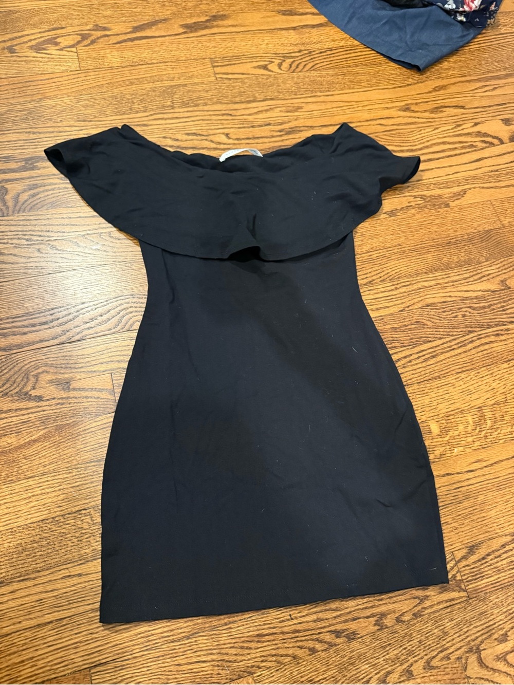 Susana Monaco Black One-Shoulder Ruffle Dress